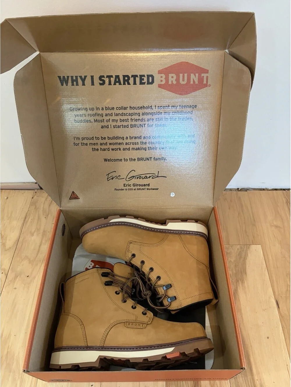 BRUNT SULLIVAN Soft Toe Work Boots - Men’s Size 11.5— Wheat - (NEW IN BOX)